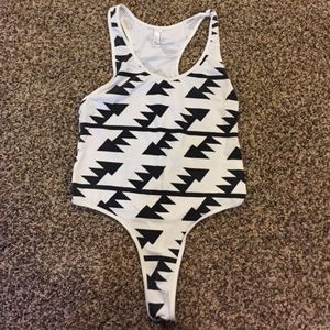 American Apparel Geometric Tribal Printed Bodysuit